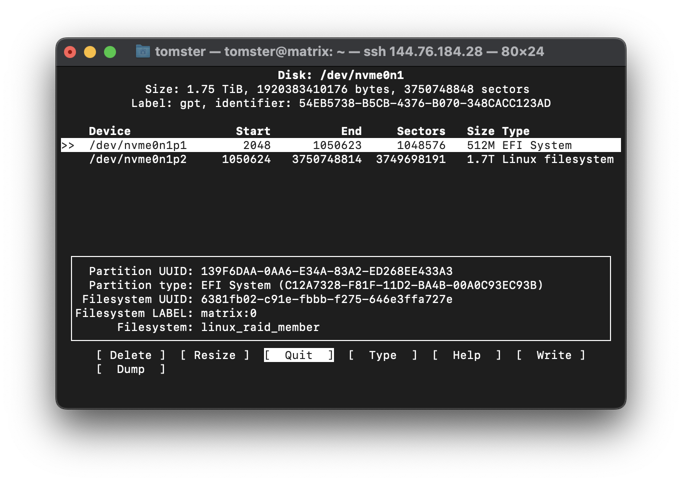 cfdisk